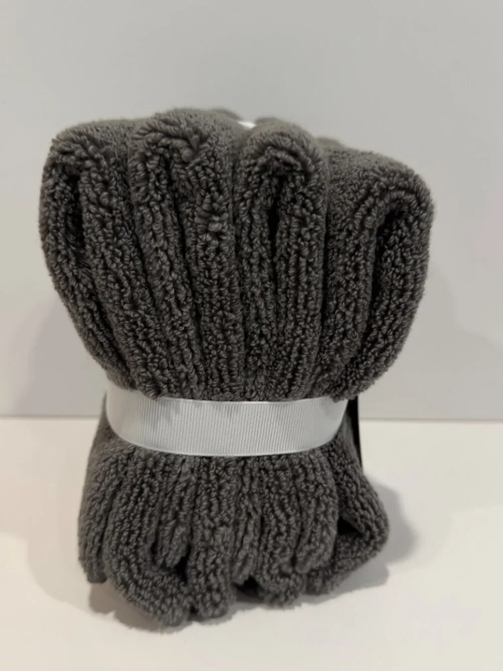 Brooks Brothers Washcloths Set of 4 Charcoal Gray Zero Twist Solucell 13x13